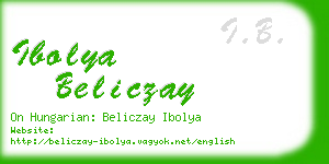 ibolya beliczay business card